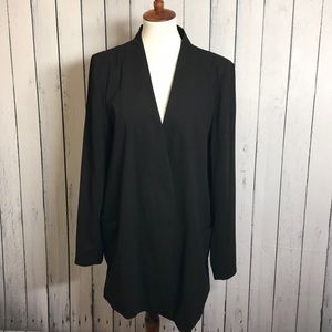 Light Weight Sleek Black Long Blazer Jacket